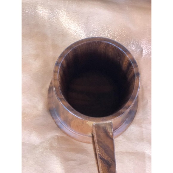 vintage /Antique Wooden Cup Handmade Coffee Tea Beer Juice Milk Mug Drink - Picture 5 of 7